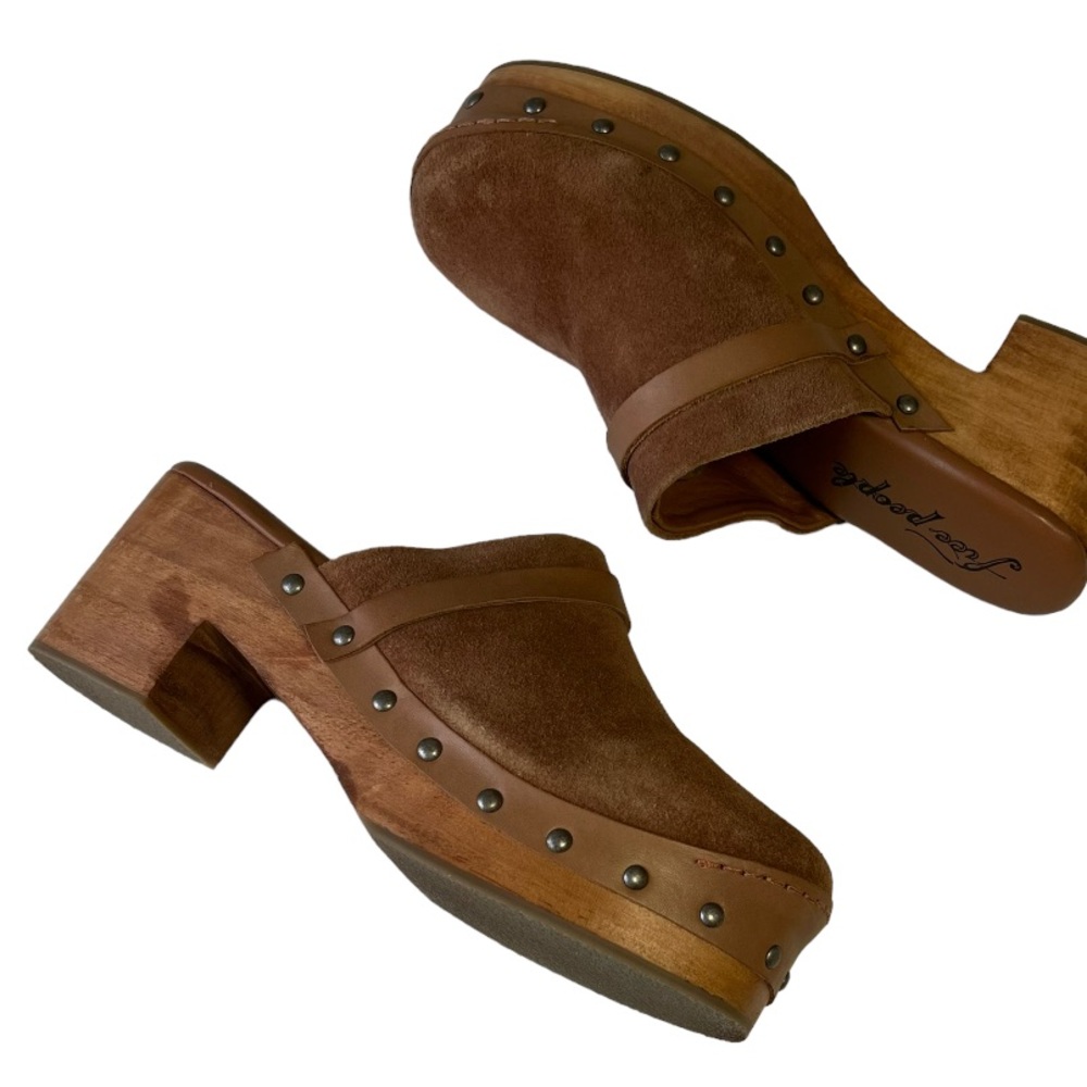 Free People Calabasas Platform Brown Suede Clog Women’s Size 8 - Picture 5 of 11